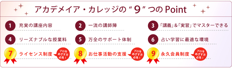 アカデメイア・カレッジの “9” つのPoint
